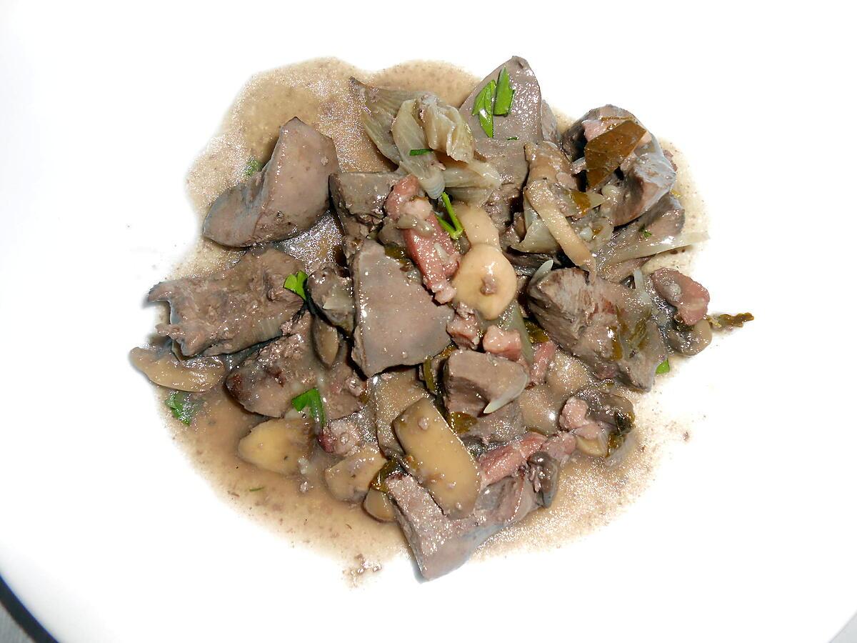 recette ROGNONS DE PORC SAUCE AU VIN