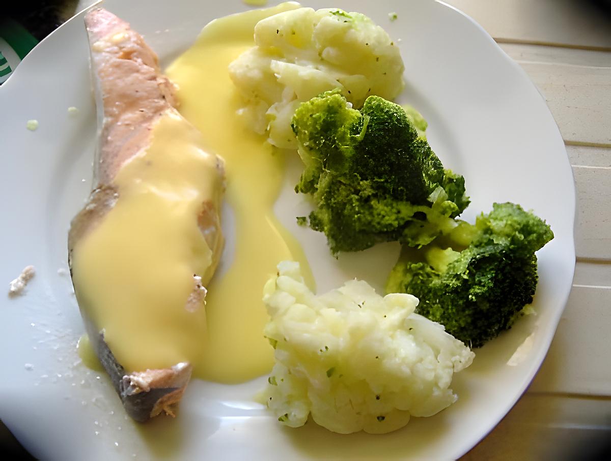 recette saumon sauce hollandaise et son duo de choux