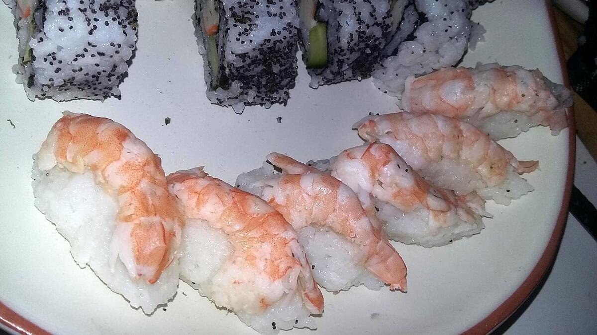 recette Nigiri aux crevettes