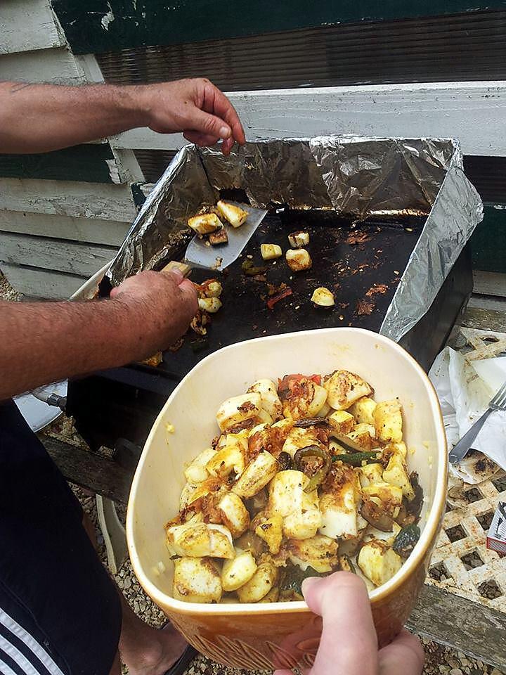 recette Ratatouille cuite à la plancha au lamelles de seiches