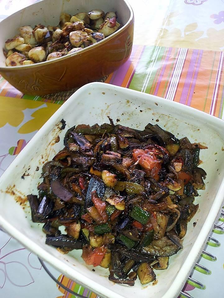 recette Ratatouille cuite à la plancha au lamelles de seiches