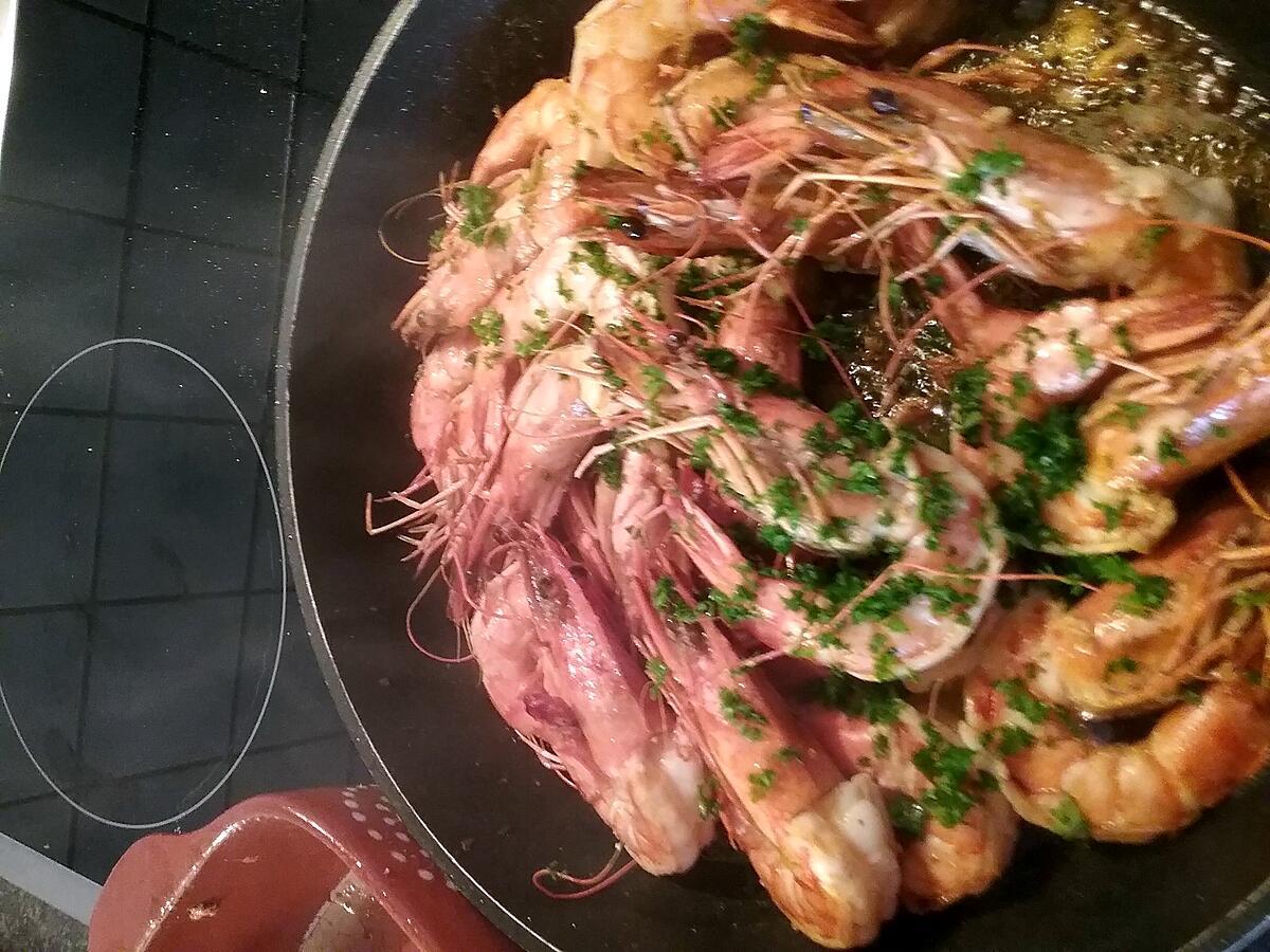 recette Gambas à l' Ail et Persil