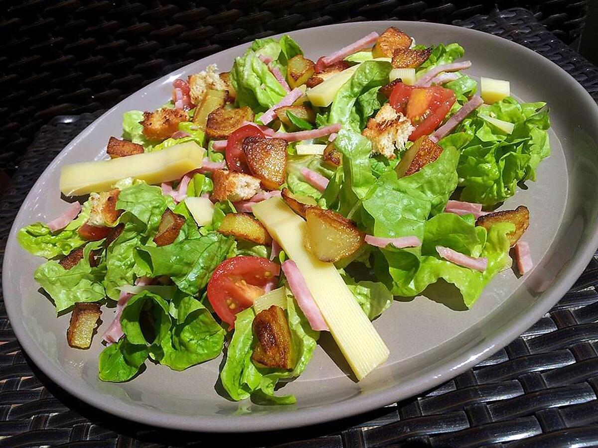 recette Salade verte au jambon et conté