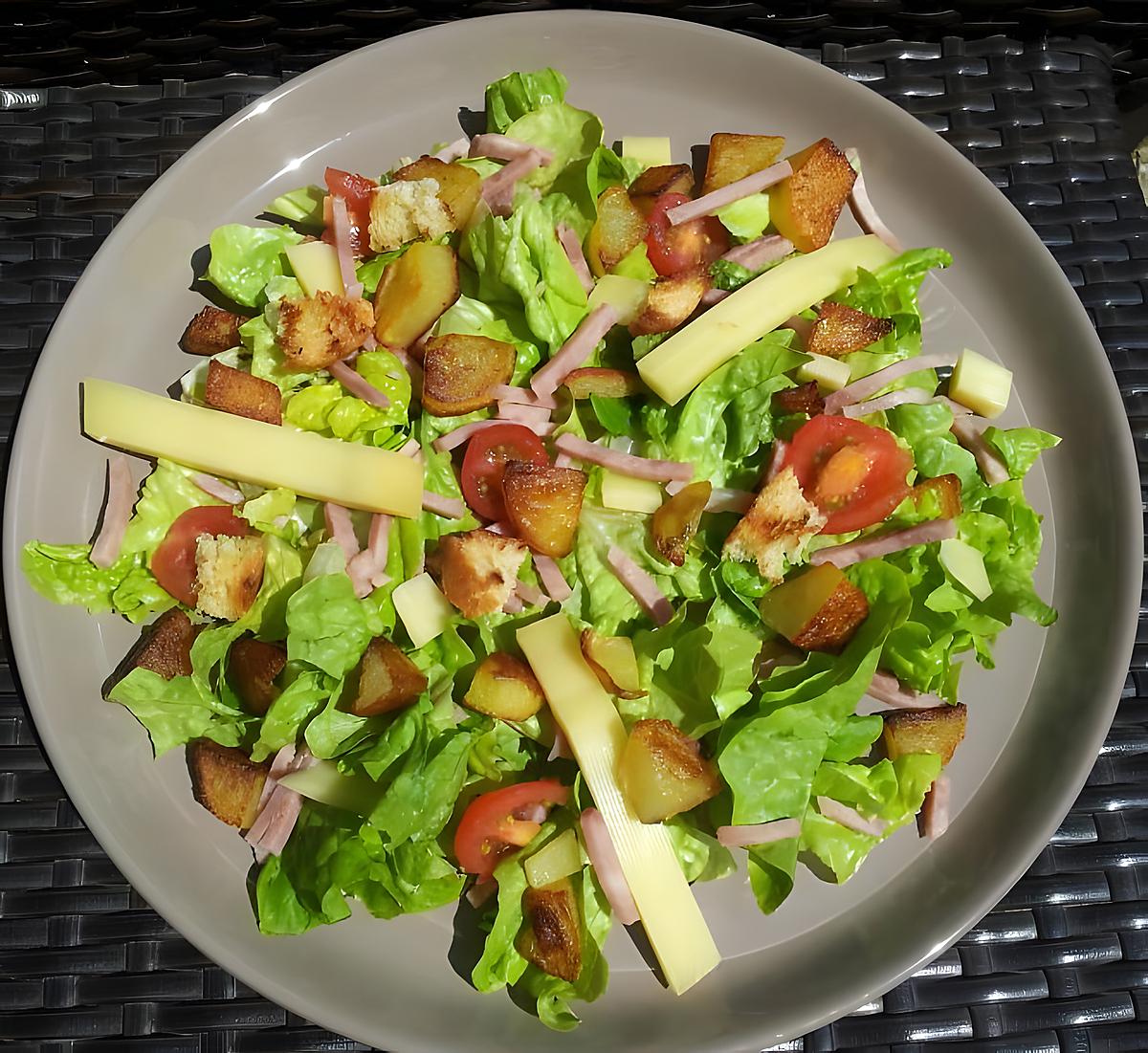 recette Salade verte au jambon et conté