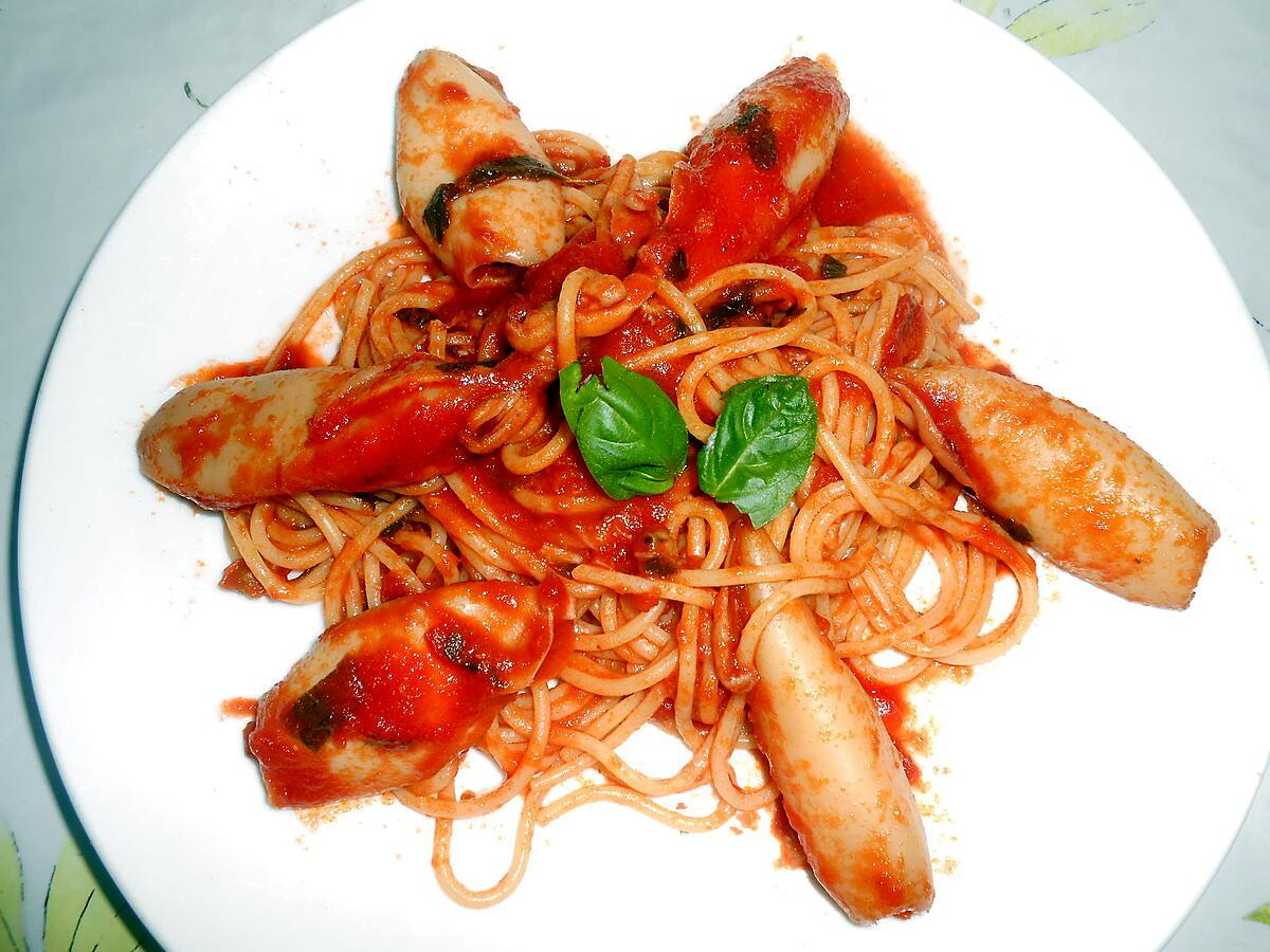 recette SPAGHETTI AUX PETITS CALAMARS