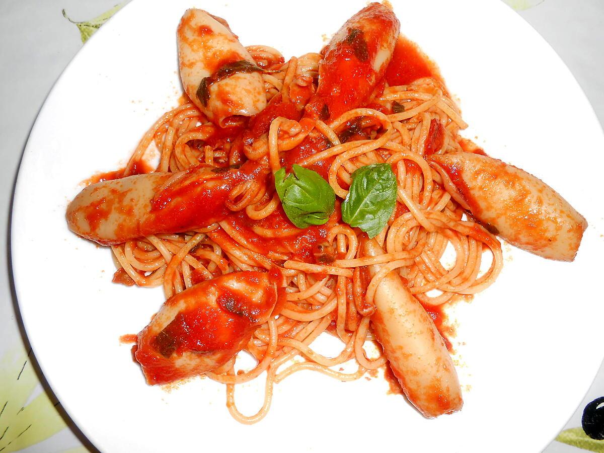 recette SPAGHETTI AUX PETITS CALAMARS