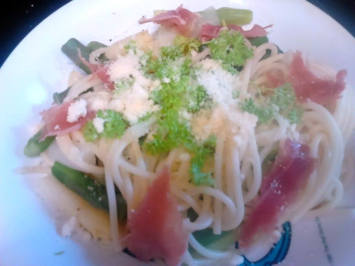 recette spaghettis aux asperge