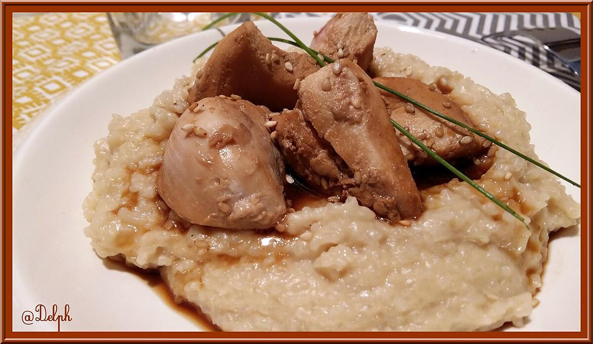 recette Risotto au poulet laqué à la bière