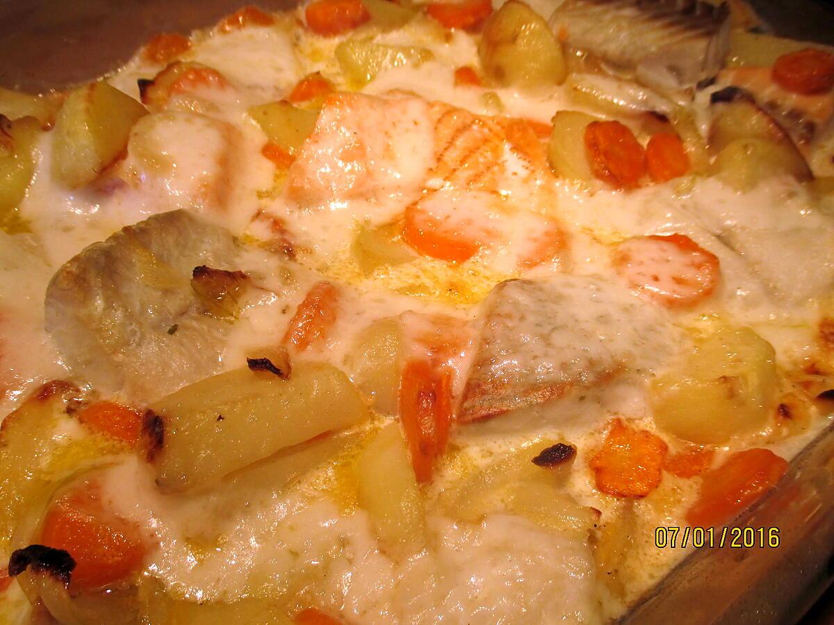 recette gratin de poissons aux carottes pommes de terre