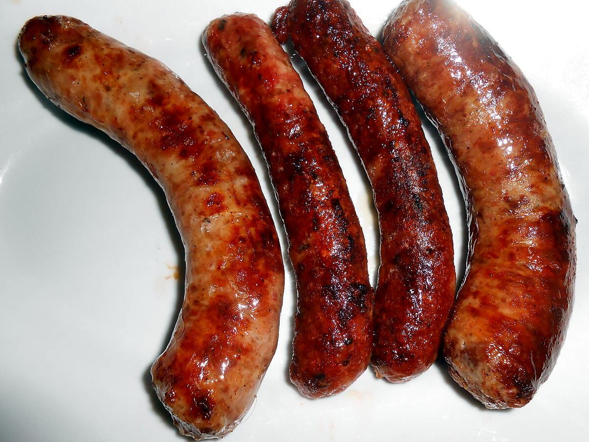 recette SAUCISSES DE MAGRETS DE CANARD ET CHIPOLATAS GRILLEES