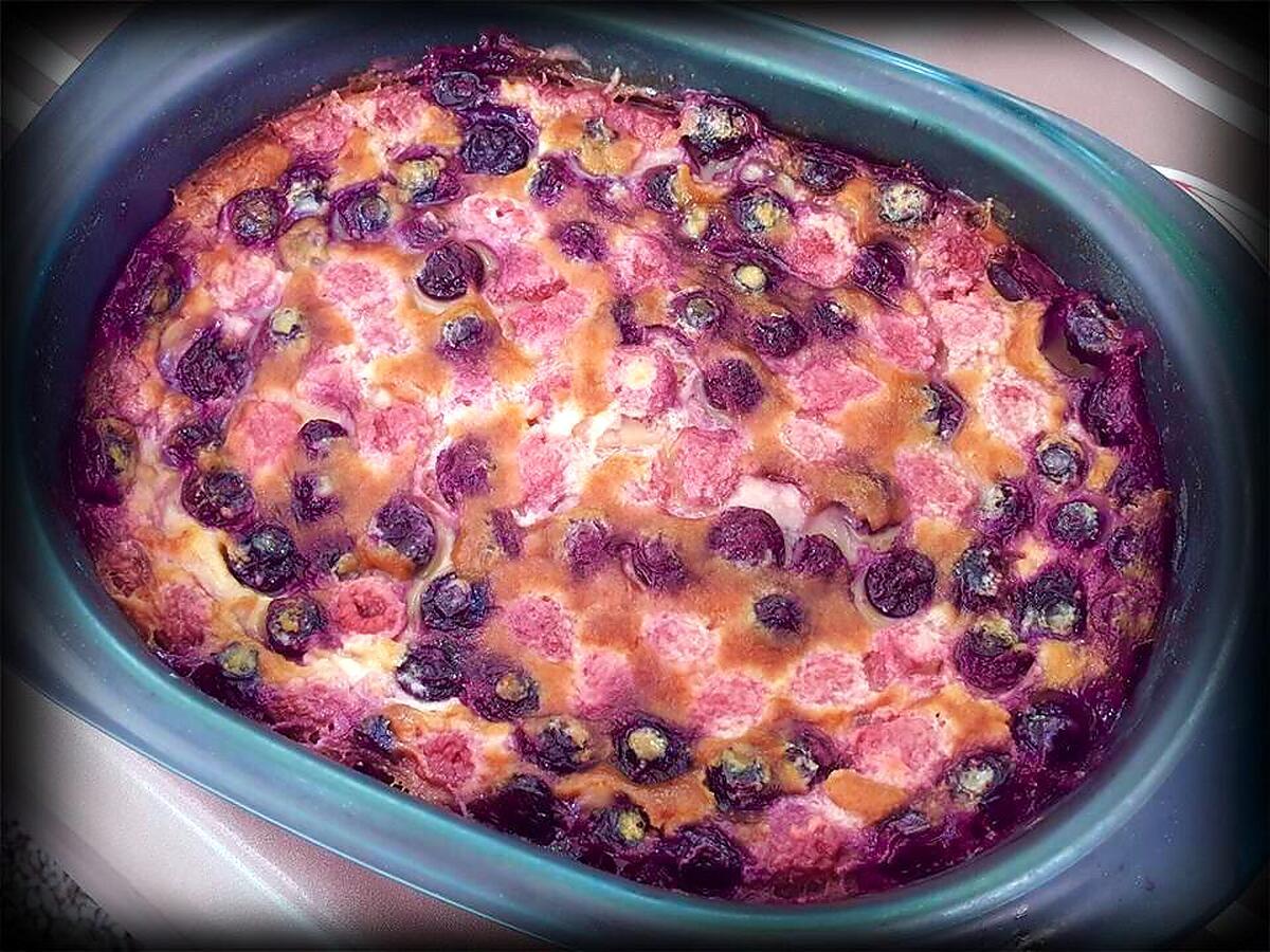 recette Clafoutis aux myrtilles et framboises