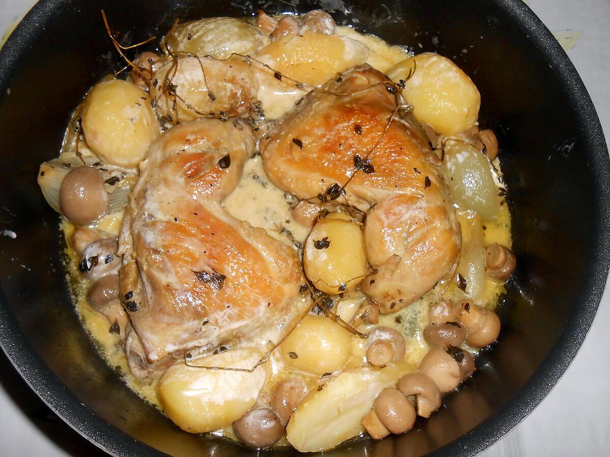 recette CUISSES DE POULET ROTIES AU THYM CITRON