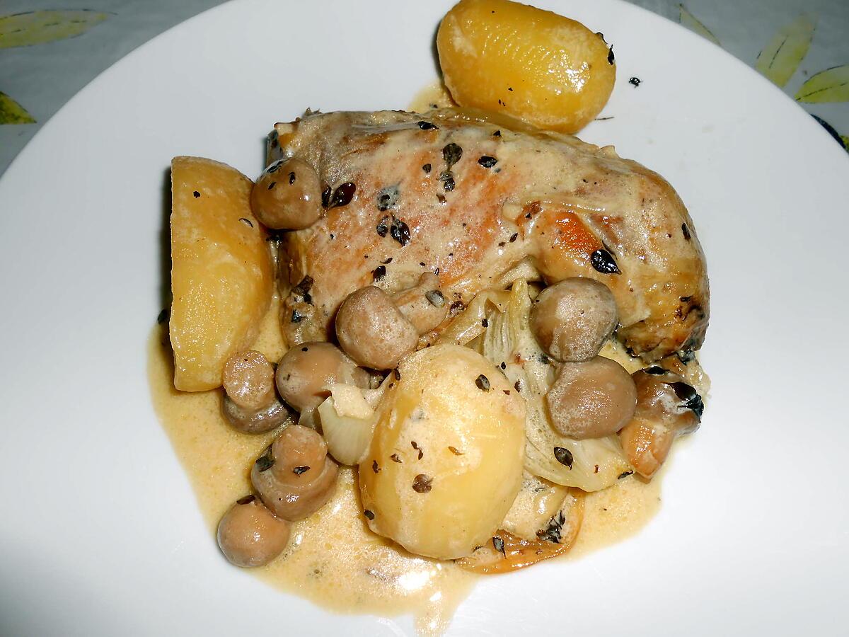 recette CUISSES DE POULET ROTIES AU THYM CITRON