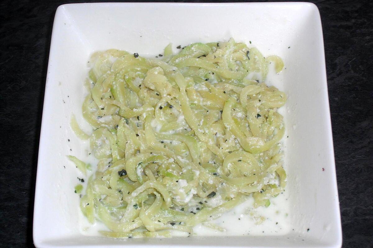 recette Tagliatelles de courgette sauce alfredo