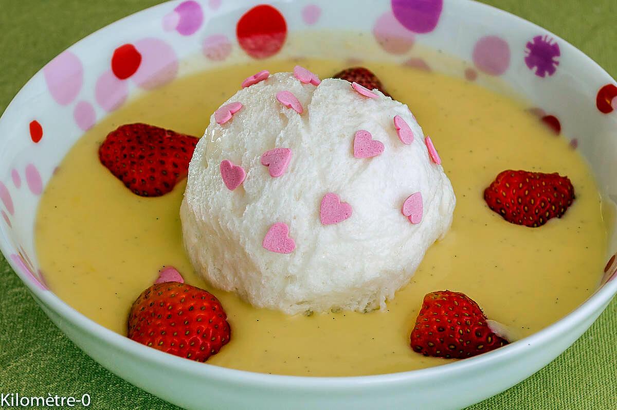 recette Ile flottante aux fraises