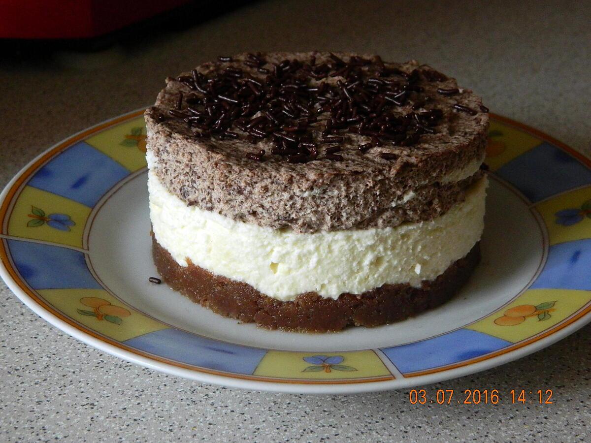 recette Entremet mousse chocolat blanc & noir