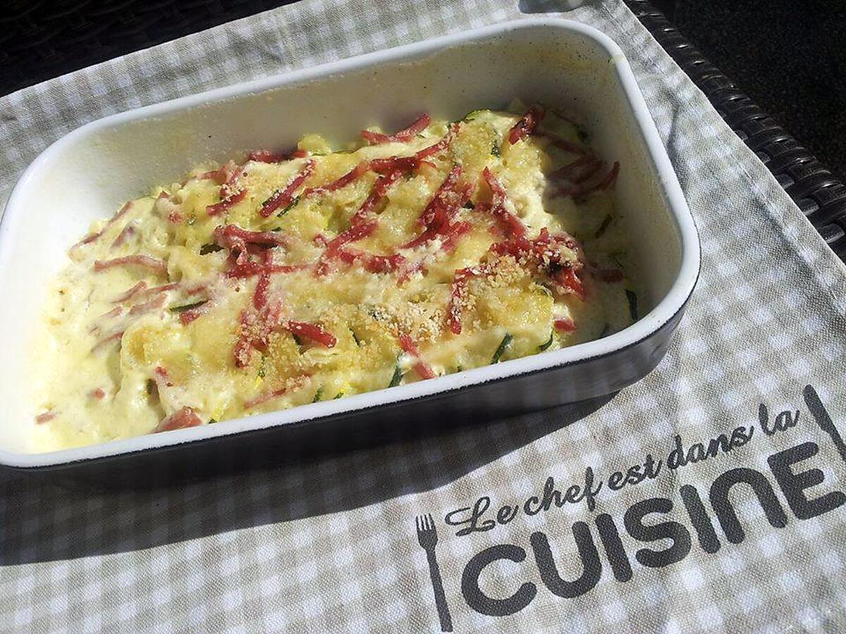 recette Gratin de courgettes au jambon (recette express)