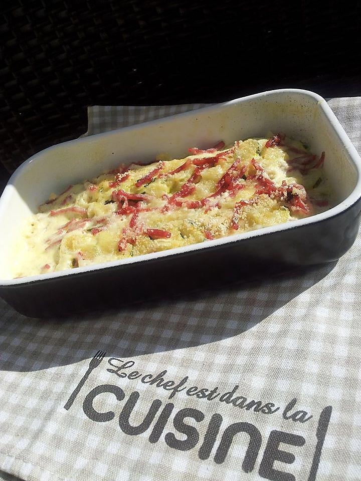 recette Gratin de courgettes au jambon (recette express)