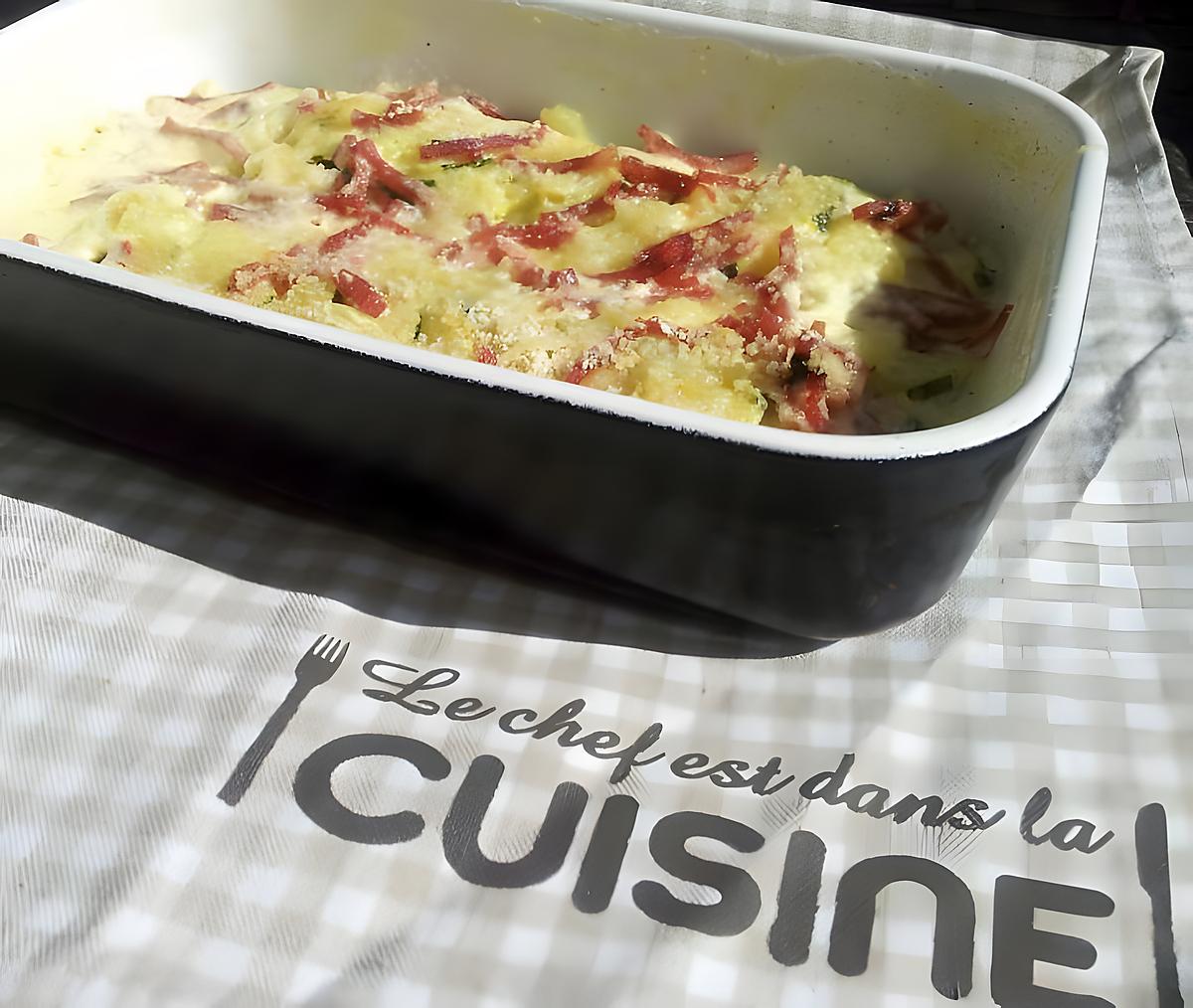 recette Gratin de courgettes au jambon (recette express)