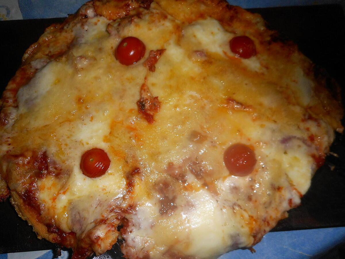 recette Pizza jambon et trois fromages