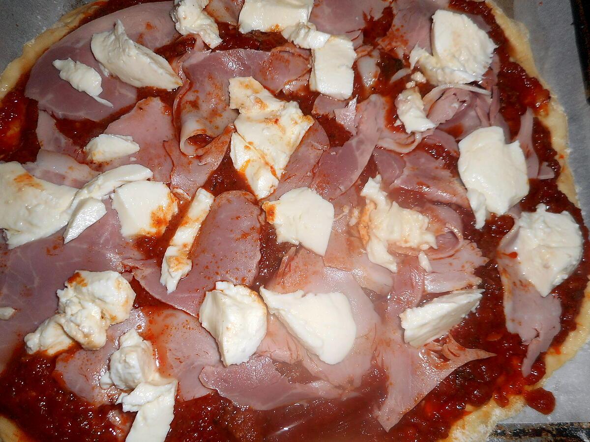 recette Pizza jambon et trois fromages