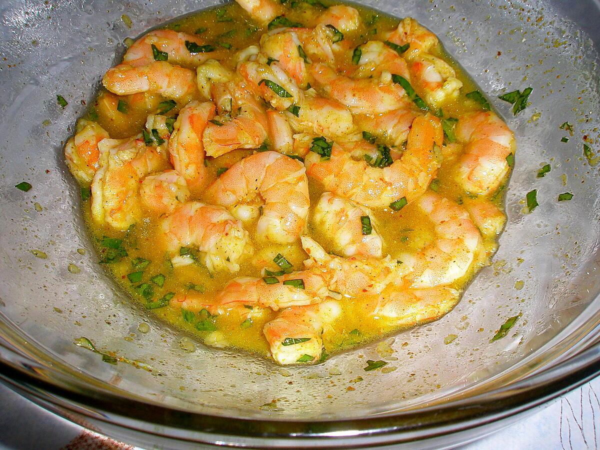 recette Crevettes marinées au curry