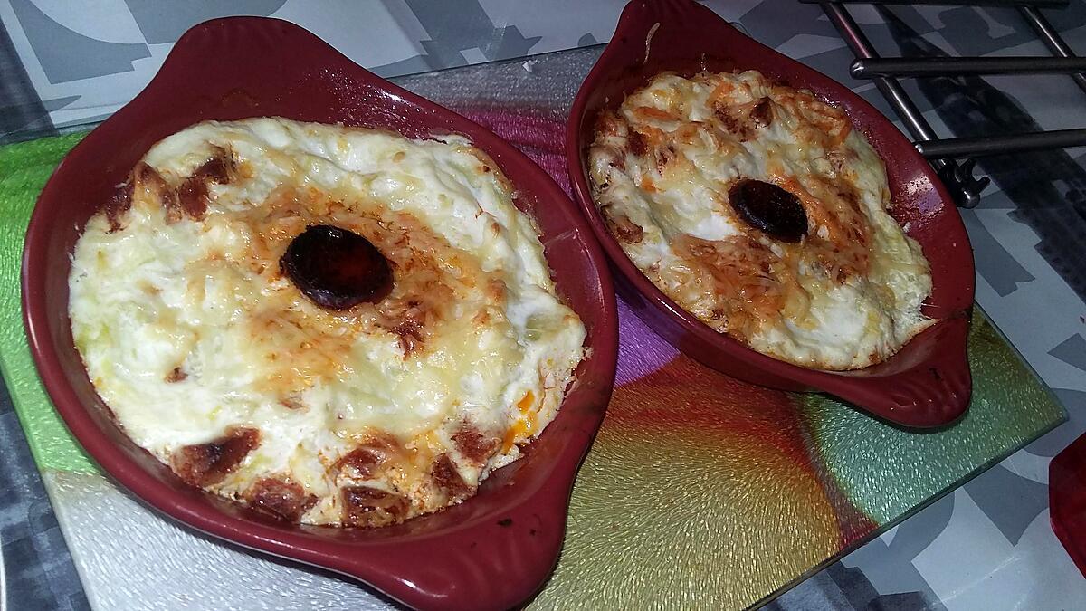 recette Petits gratins de chair de courgettes a la ricotta et au chorizo