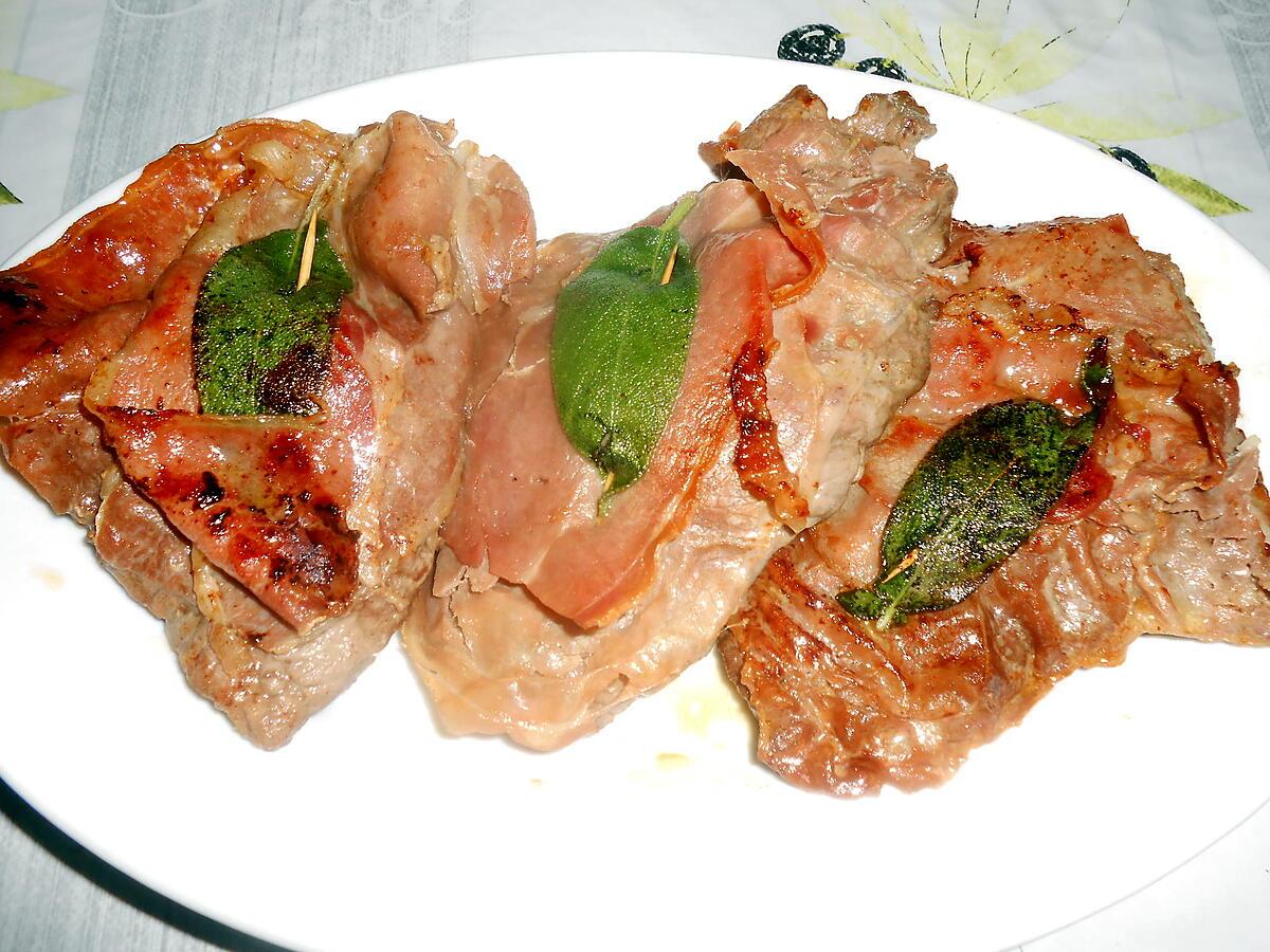 recette ESCALOPES DE VEAU "ALLA SALTIMBOCCA"