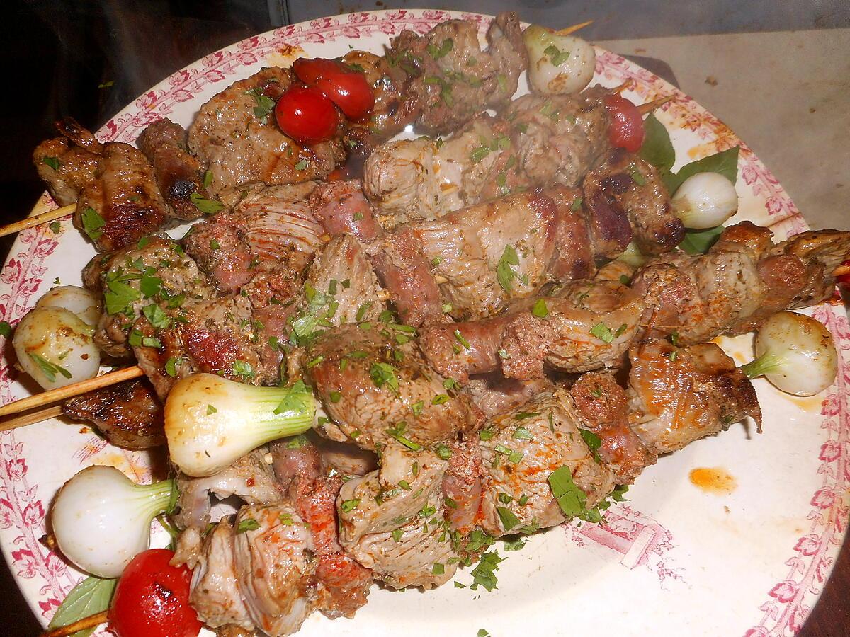 recette Brochettes d agneau et merguez