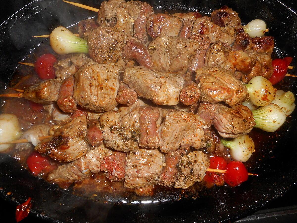 recette Brochettes d agneau et merguez