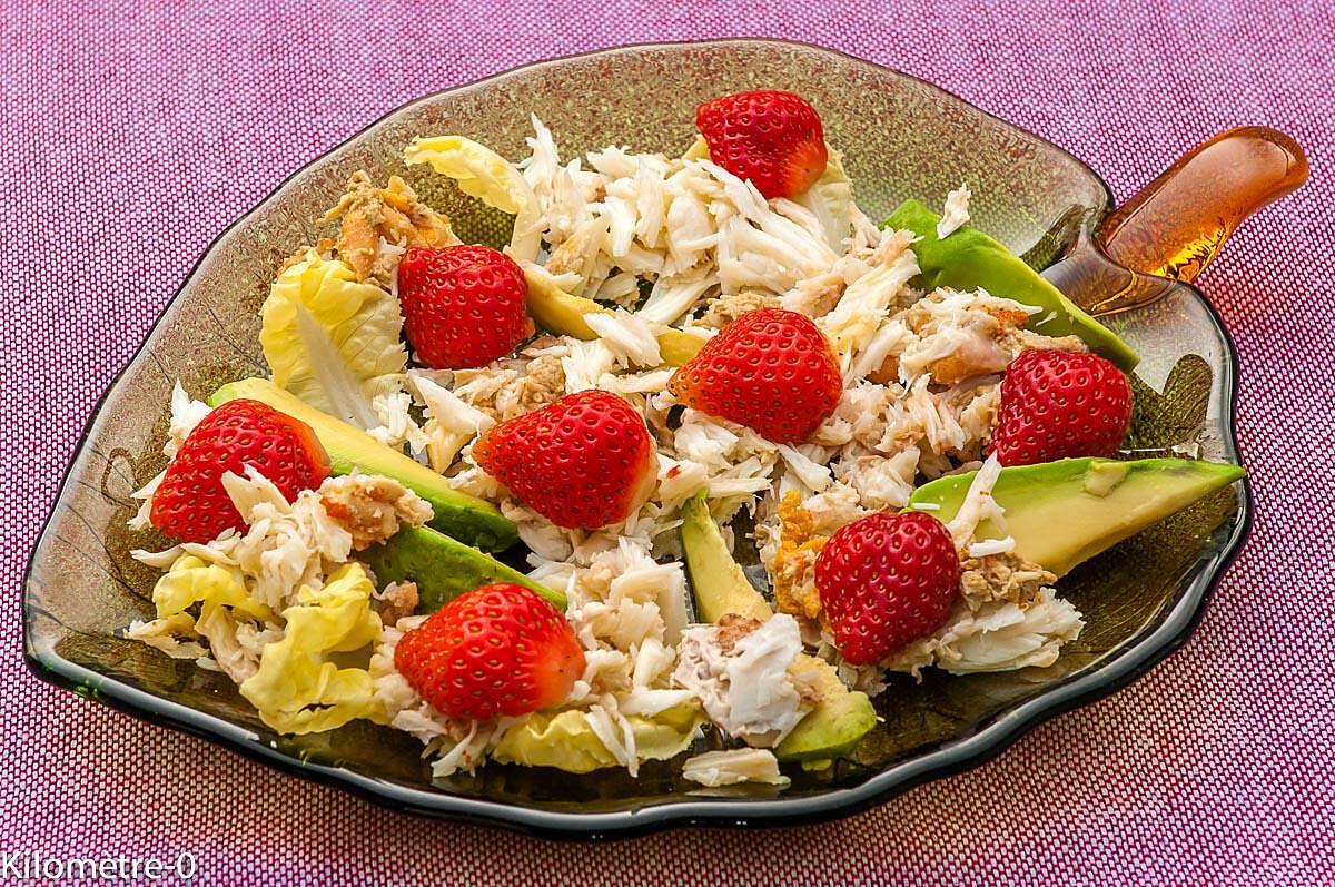 recette Salade d'araignée à l'avocat et aux fraises