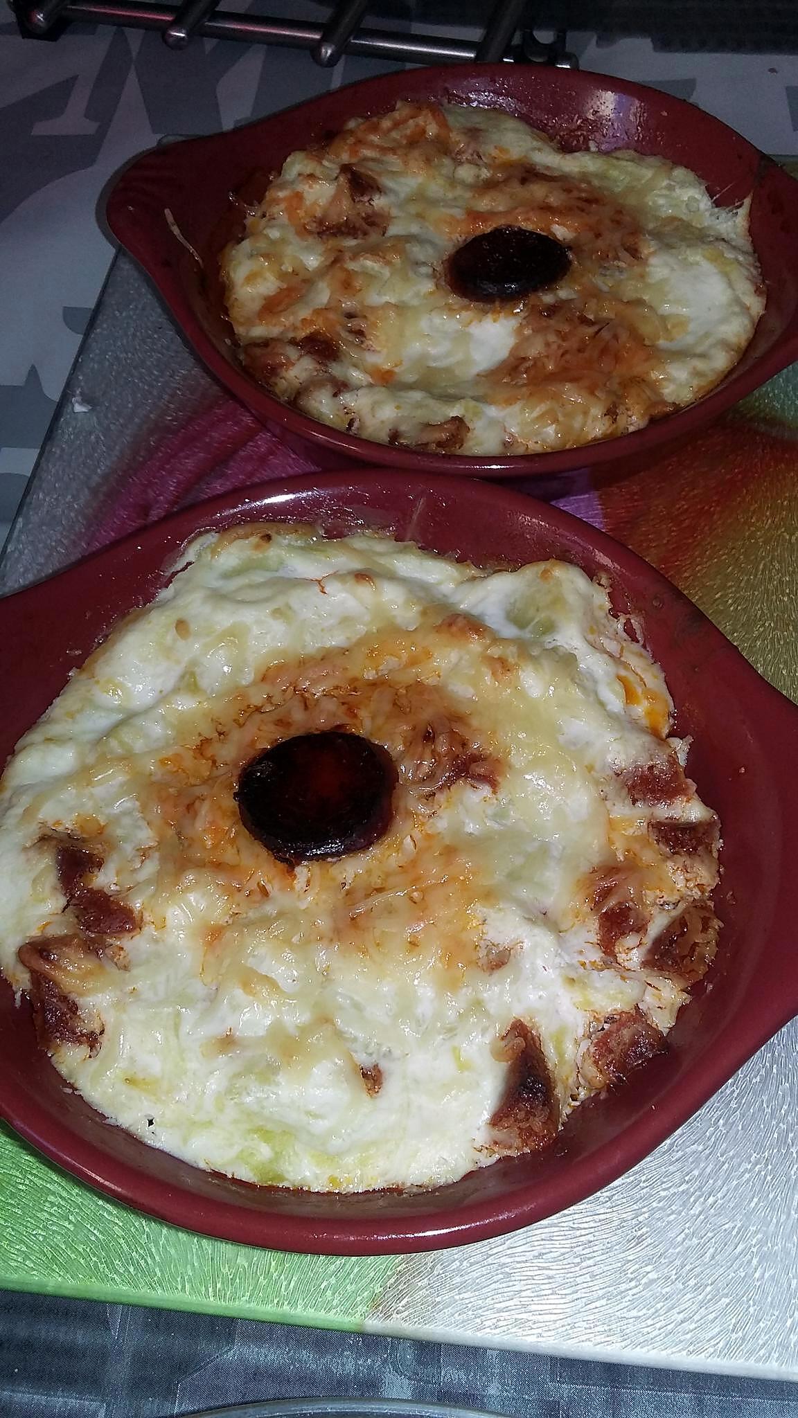 recette Petits gratins de chair de courgettes a la ricotta et au chorizo