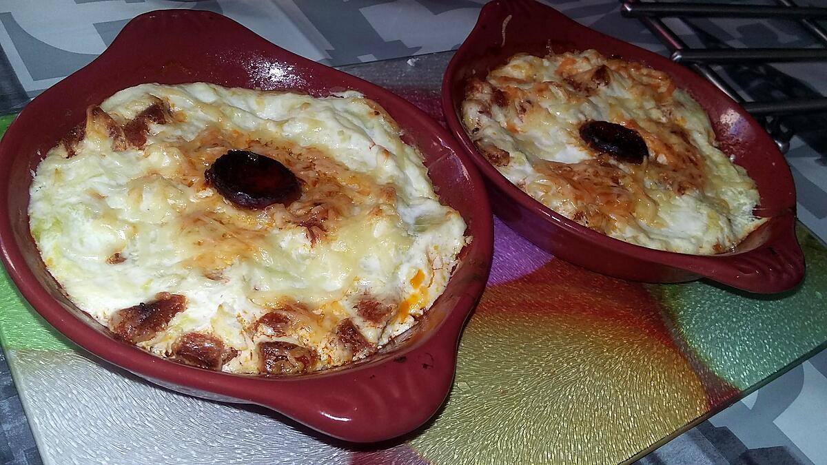 recette Petits gratins de chair de courgettes a la ricotta et au chorizo