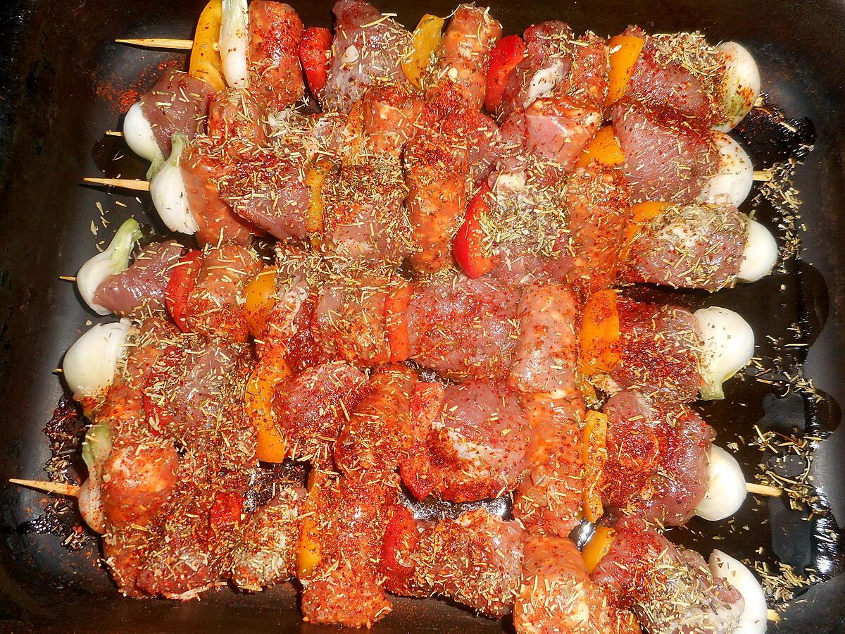 recette Brochettes de porc et chistorra