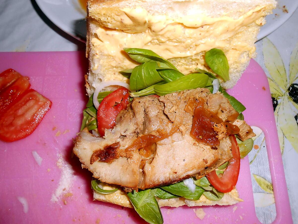 recette SANDWICH AU ROTI DE PORC