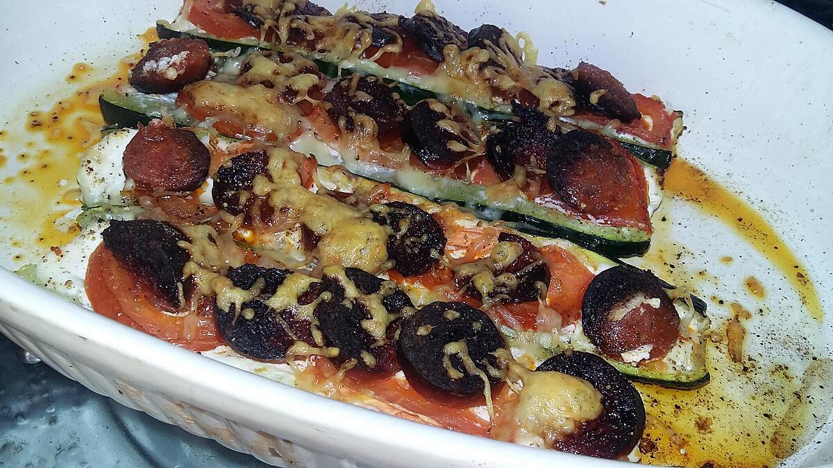 recette Courgettes pizza au chorizo ricotta