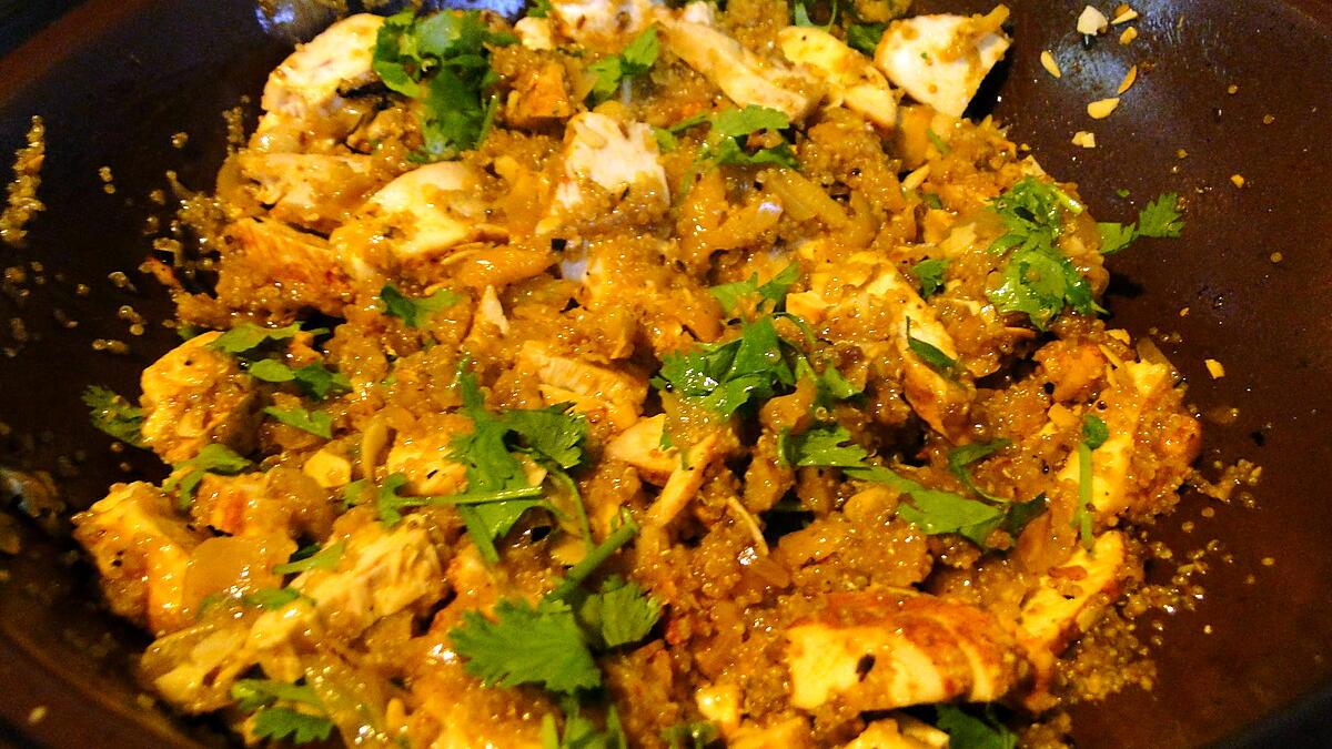 recette Tajine poulet-quinoa-abricots secs