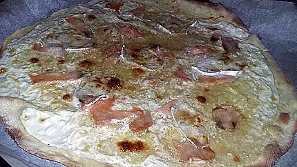 recette Pizza saumon chèvre miel