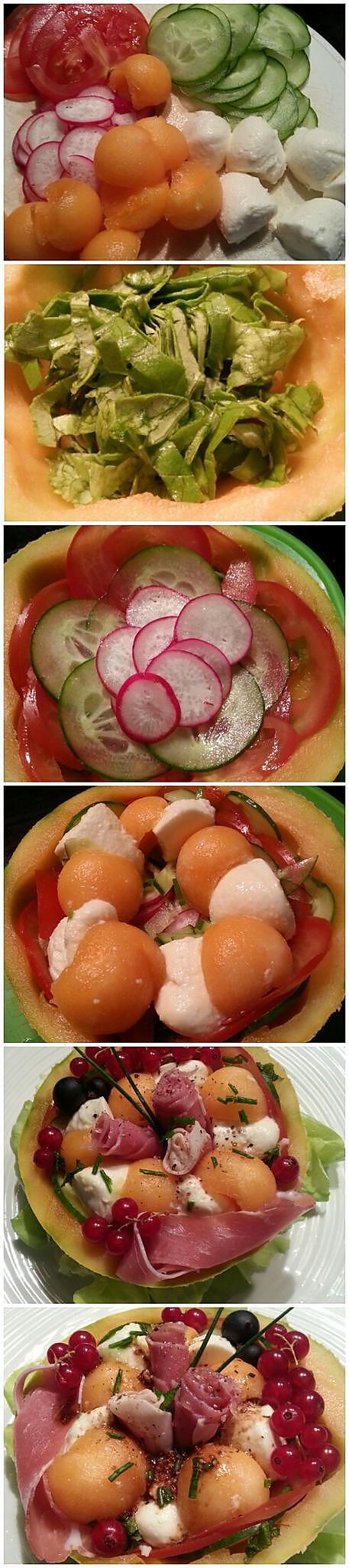 recette Salade composée autour d'un melon