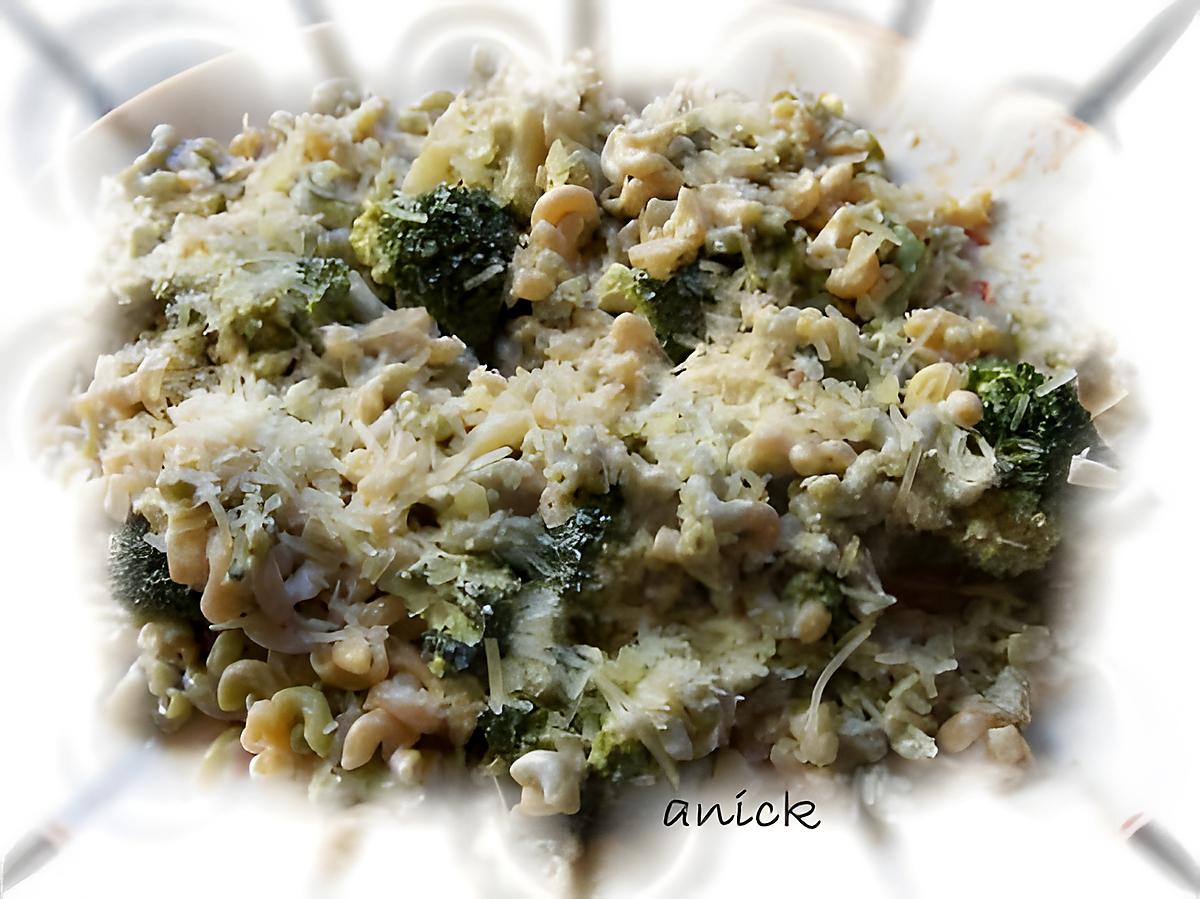 recette coquillettes bariolées aux brocolis et anchois