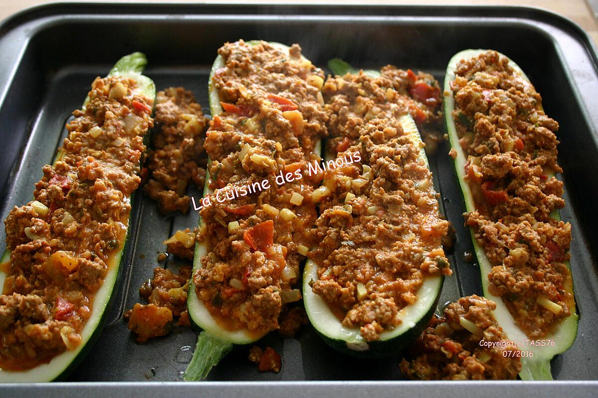 recette Courgettes du Jardin Farcies aux deux viandes