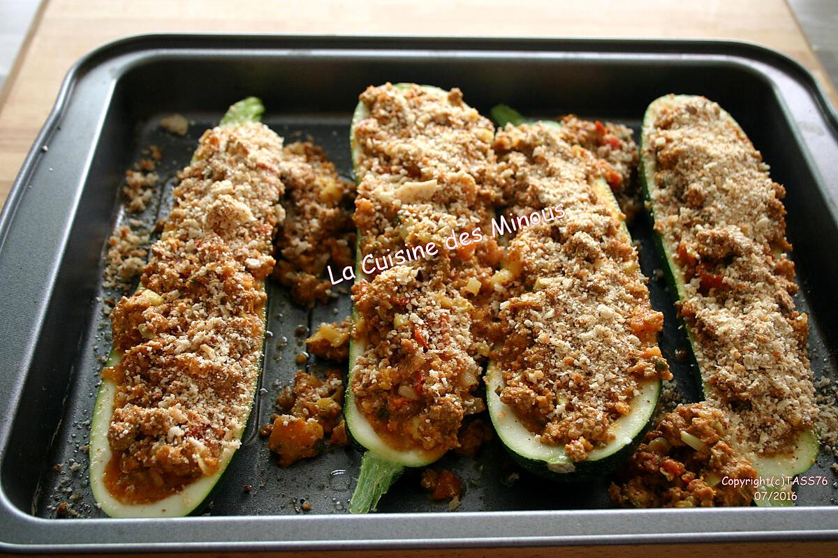 recette Courgettes du Jardin Farcies aux deux viandes