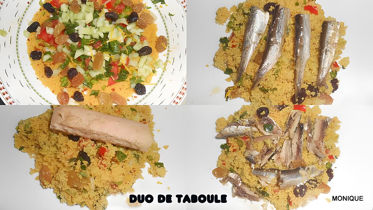 recette DUO DE TABOULE THON ET SARDINES