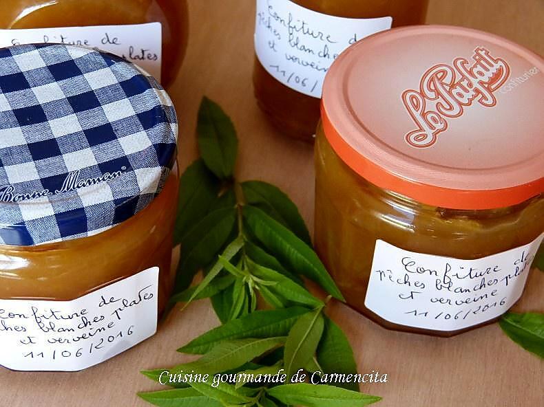 recette Confiture de pêches plates à la verveine