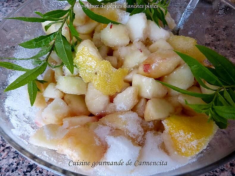 recette Confiture de pêches plates à la verveine