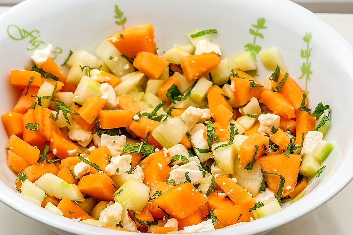 recette Salade de concombre, melon et fêta