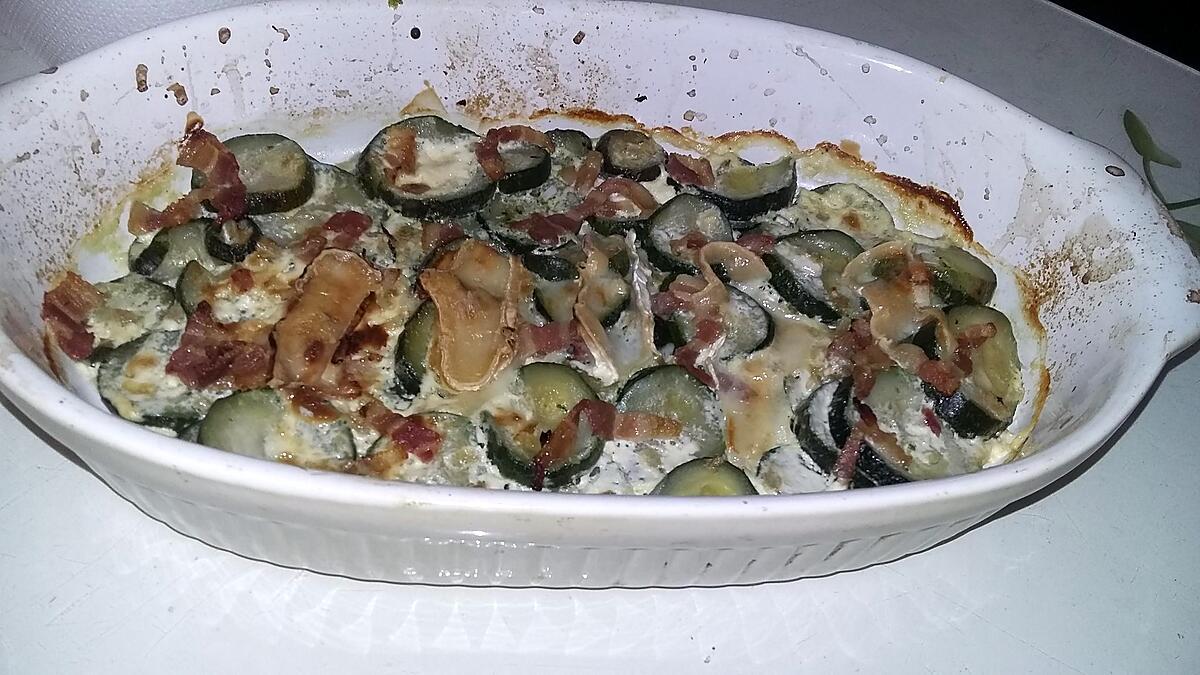 recette Gratinée de courgettes au lard et au chèvre