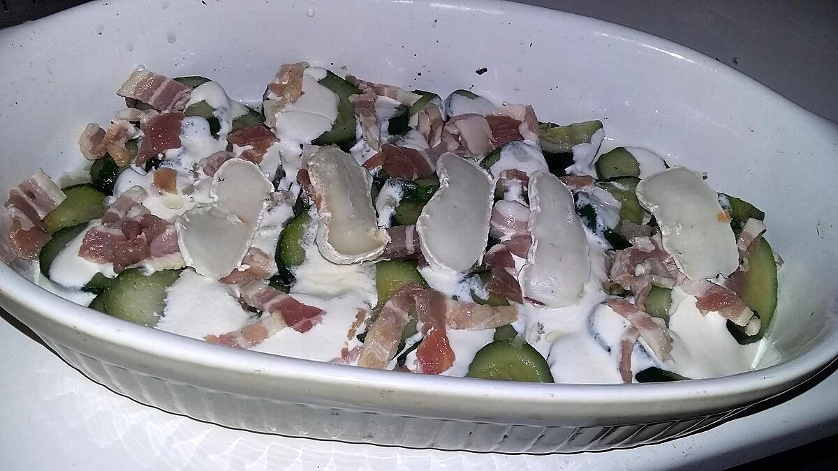 recette Gratinée de courgettes au lard et au chèvre