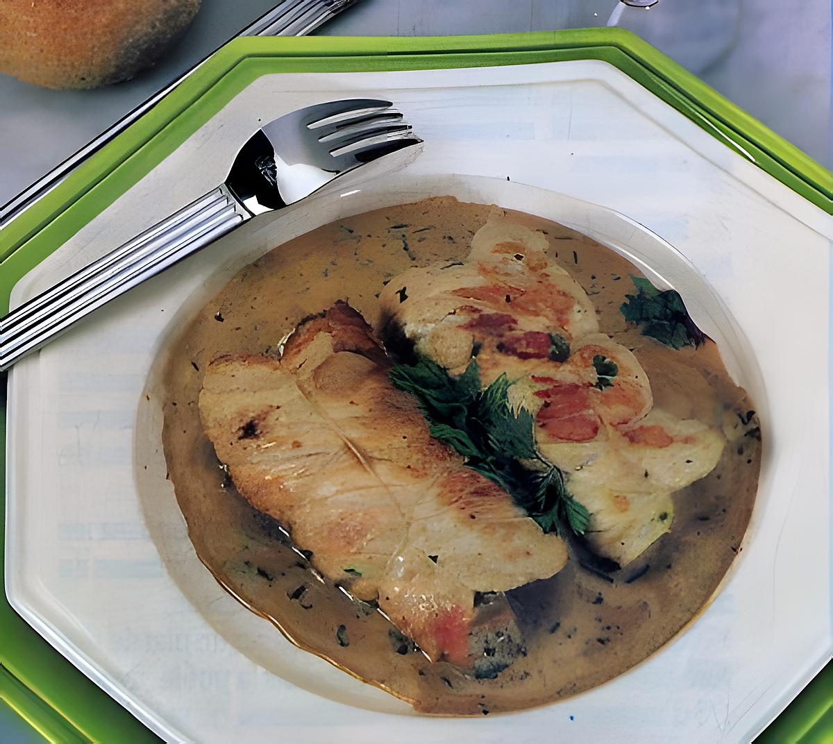 recette Escalopes farcies aux herbes