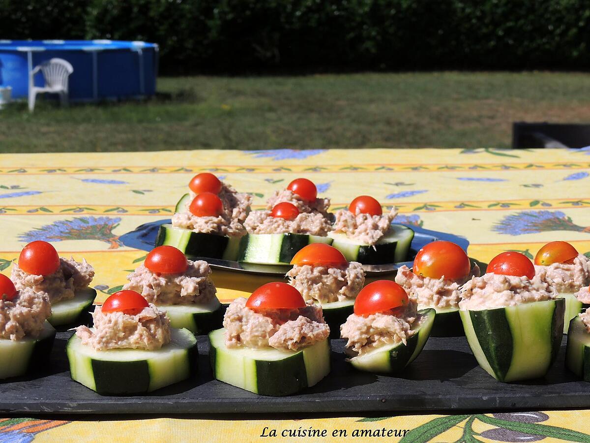 recette Canapés de concombre au thon